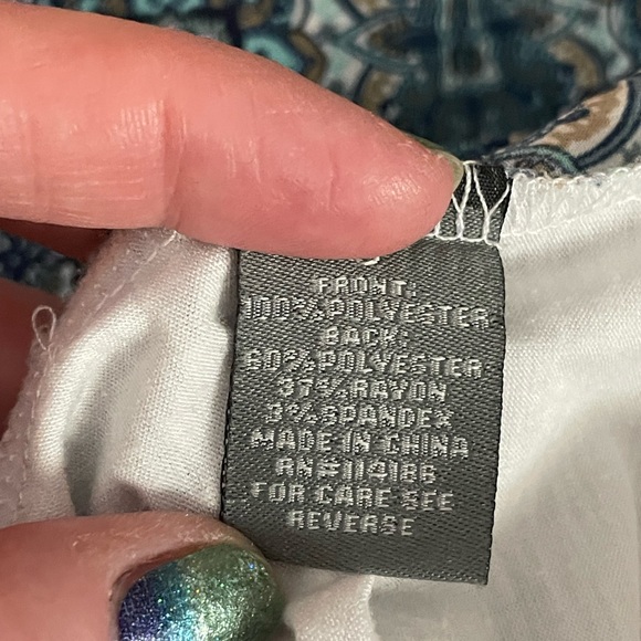 Retro-ology Blue and white racer back tank top size small spandex floral print - Picture 12 of 12